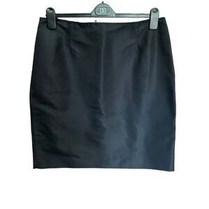 Teri John Skirt Midi A-Line Silk Black Back Zipper Clasp Closure Women Size 16